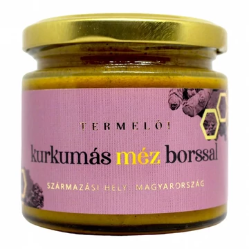 Termelői Kurkumás Méz Borssal  (230 g)
