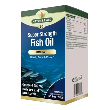 Natures Aid Super Strenght Omega-3 Halolaj (60 db)