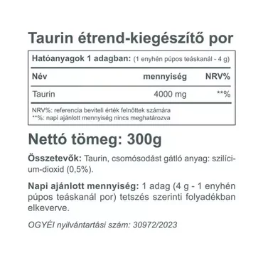Vitaking Taurin italpor (natúr, 300 g)