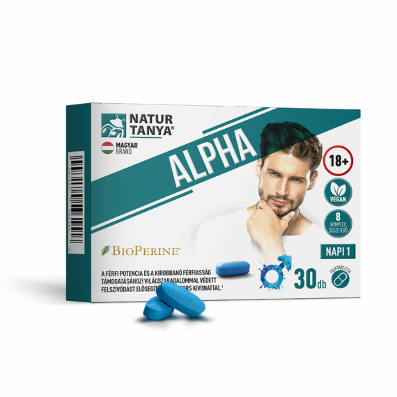 Natur Tanya® ALPHA - A férfi potencia támogatásához, 8 komplex összetevővel (30 db)