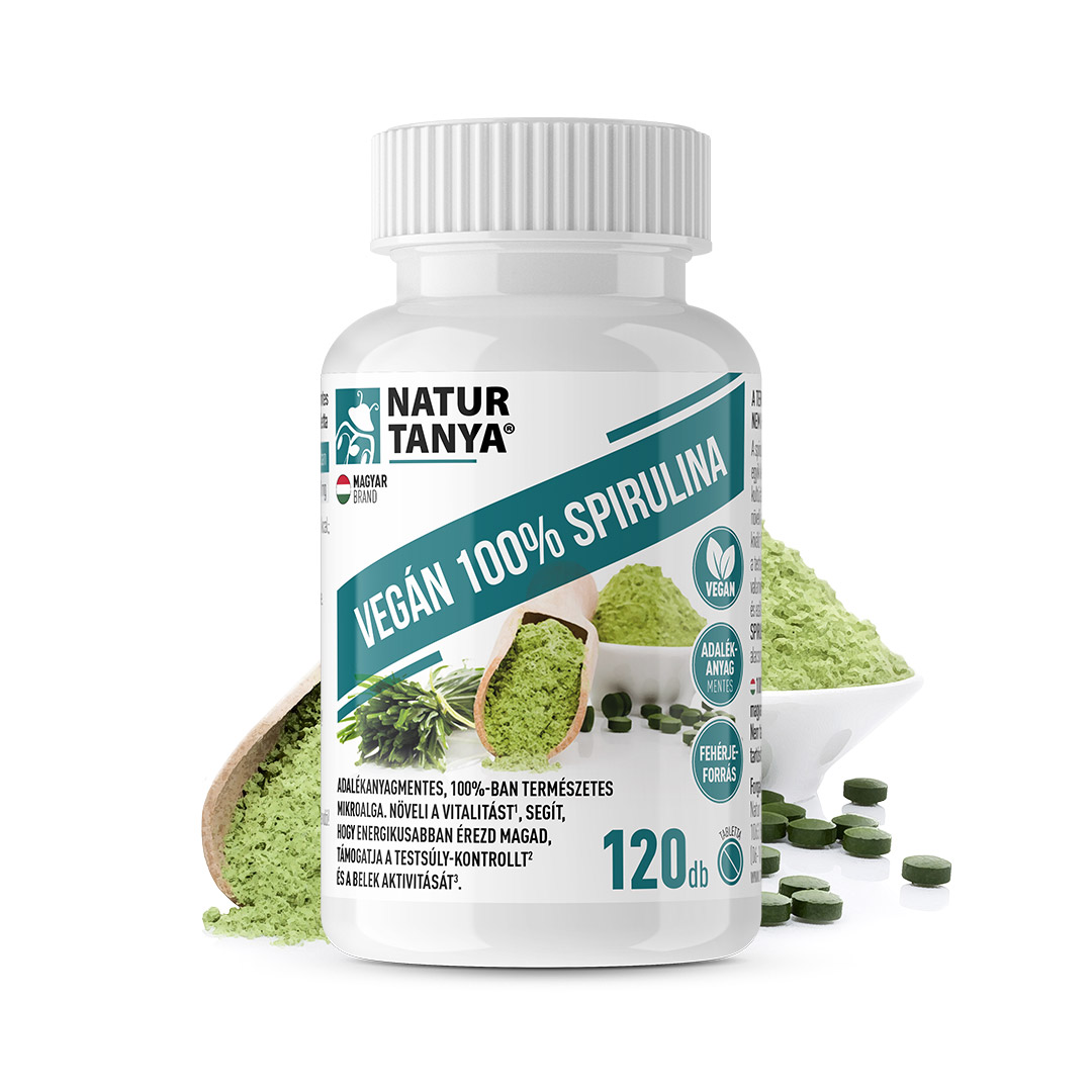 Natur Tanya® Vegán 100% Spirulina (120 db)